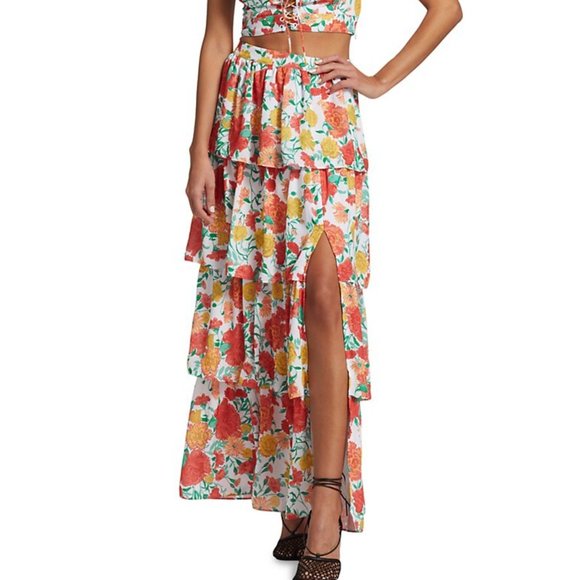 Wayf Floral Tiered Maxi Skirt (NWT) - Picture 4 of 15
